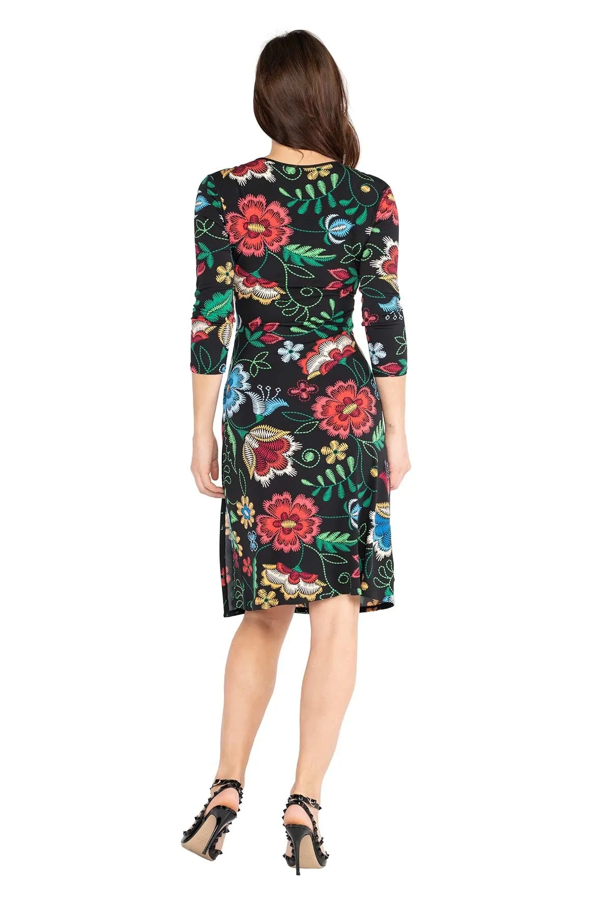 3/4 SLV Fold Over Dress