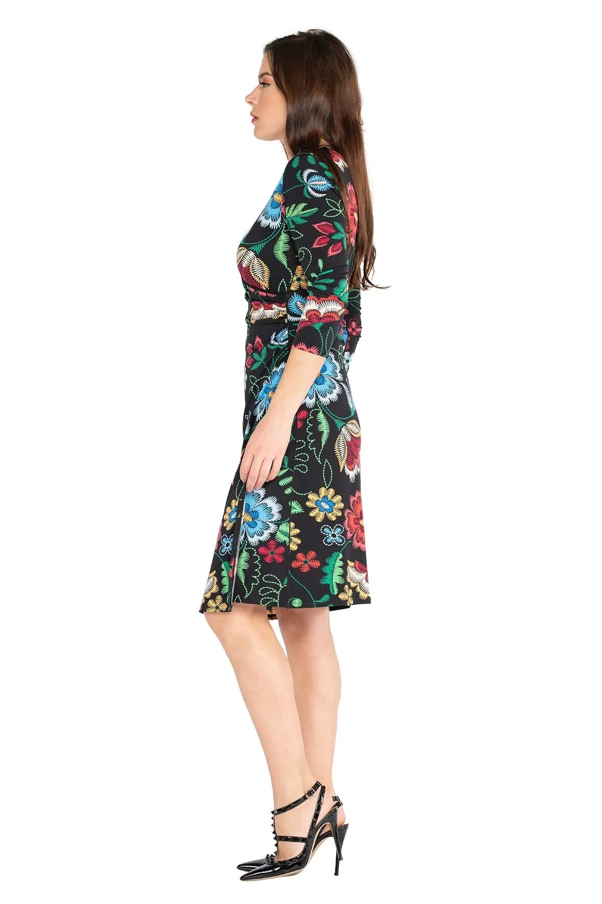 3/4 SLV Fold Over Dress