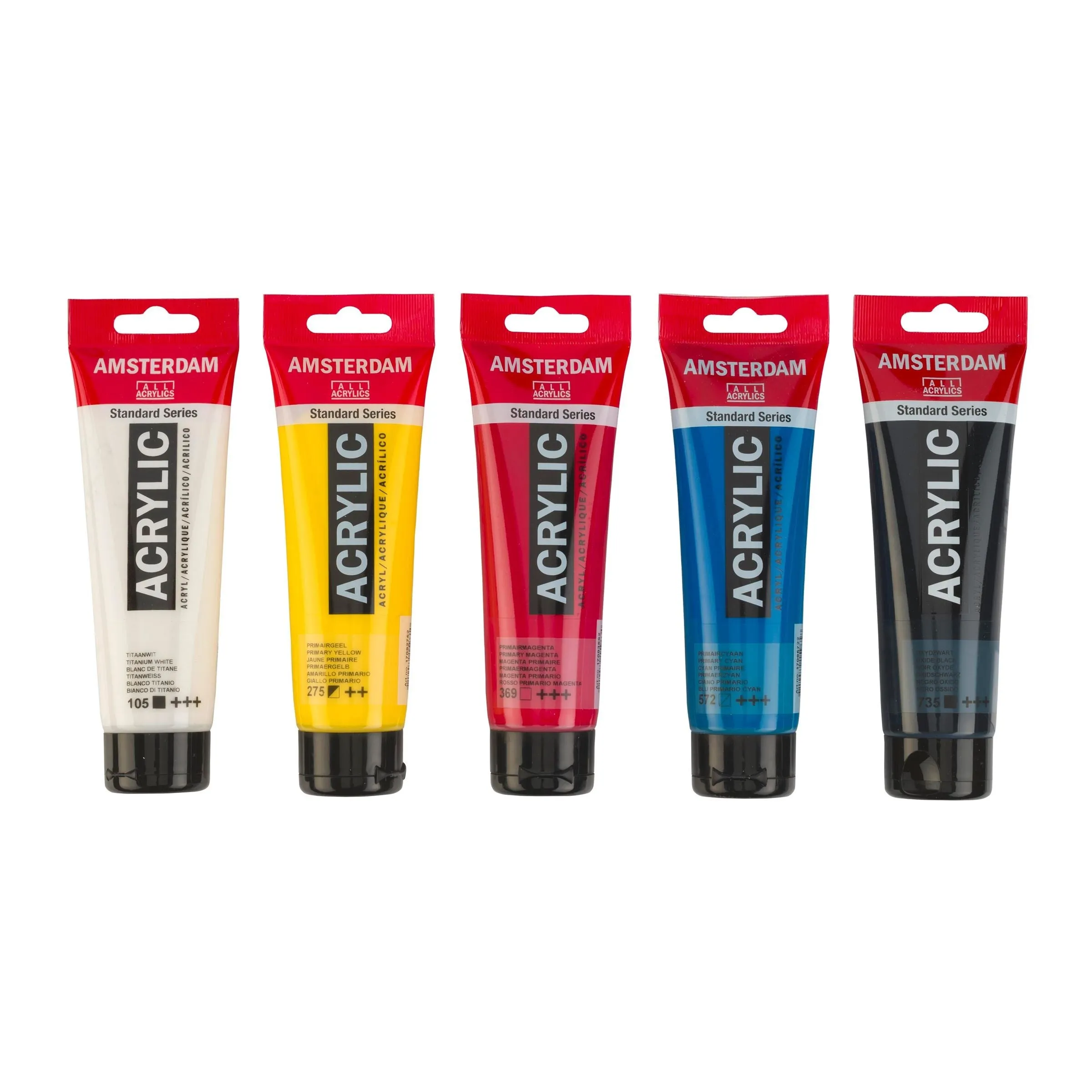 Amsterdam Acrylic Paint Set of 5 Colors, 120ml tubes