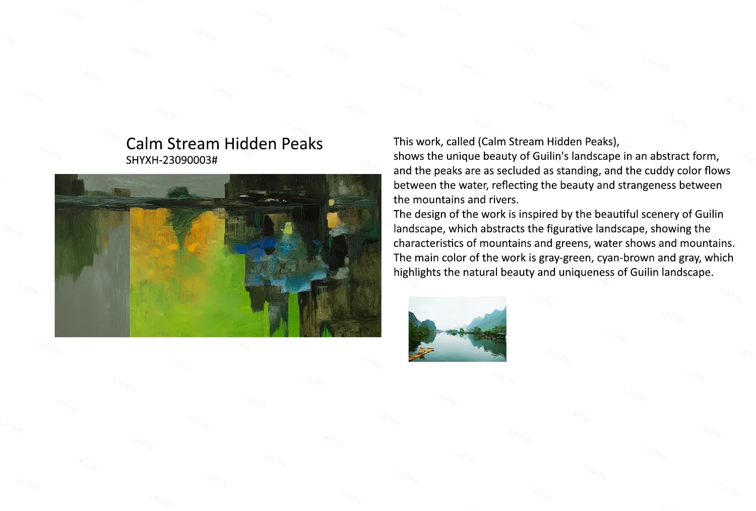 Artistic Oil Painting - Calm Stream Hidden Peaks