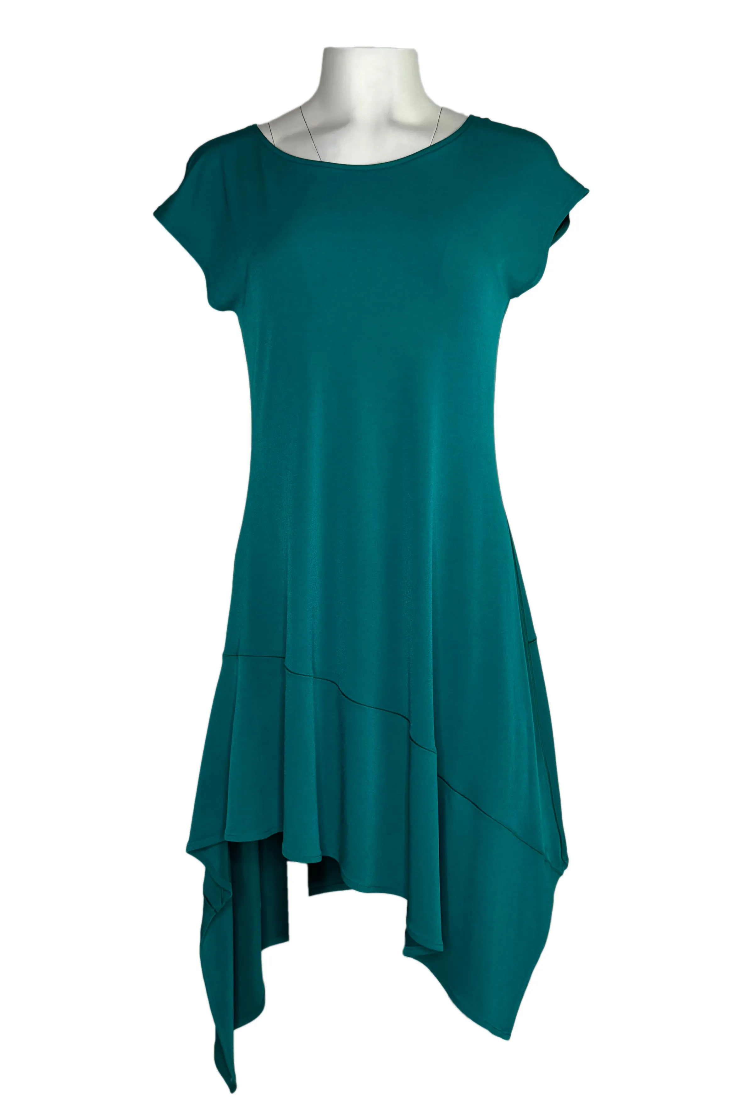 Asymmetric sleeveless knee length dress