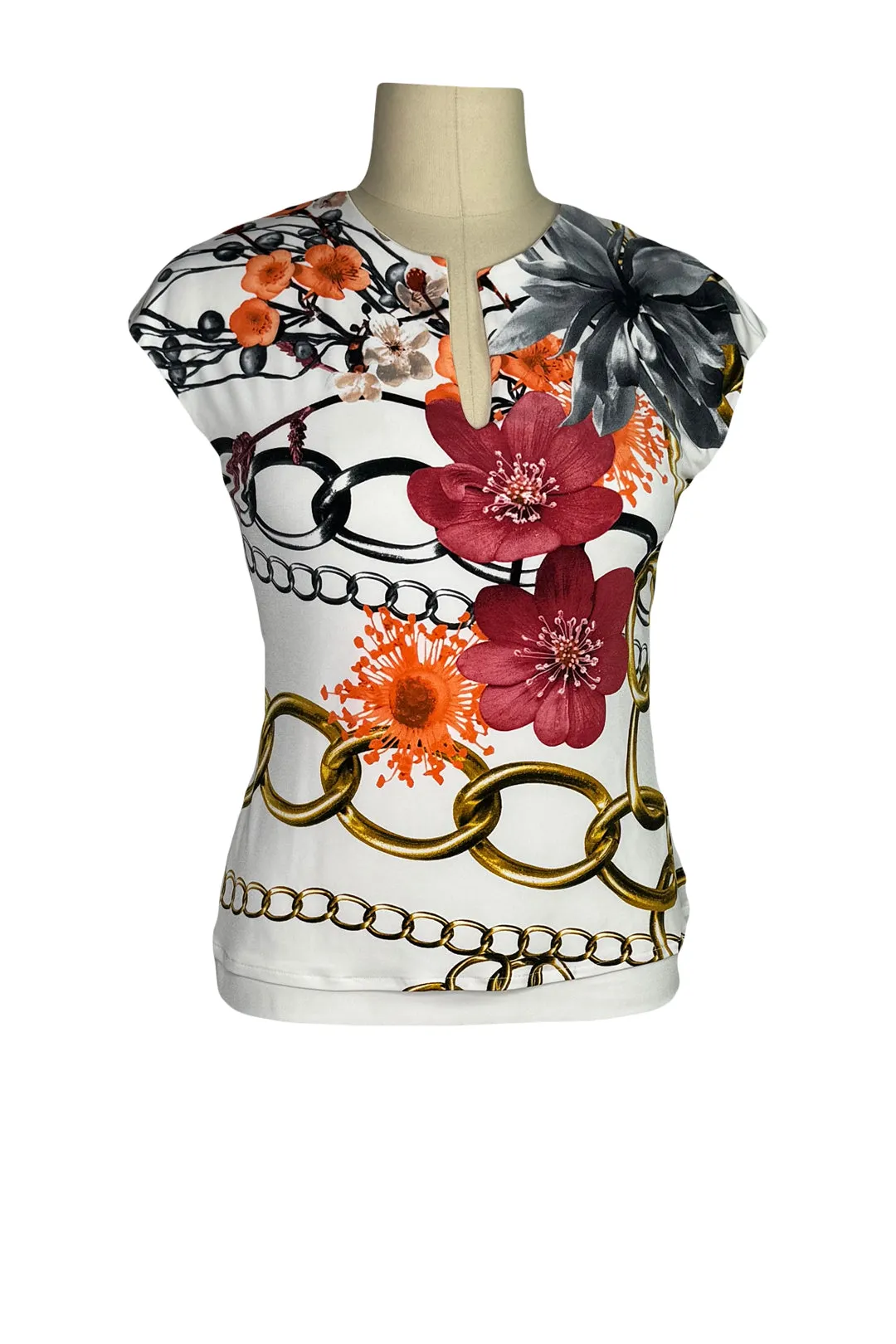 Cap sleeve slit neck turn over top