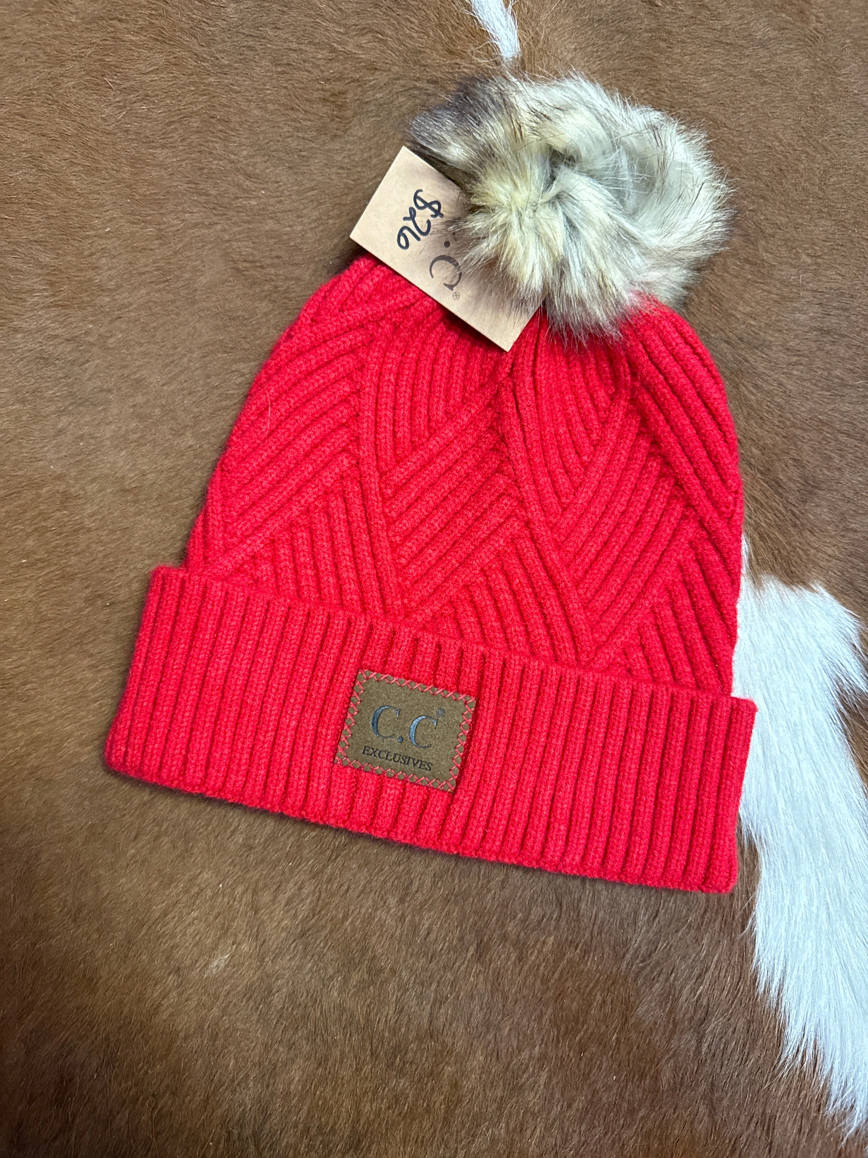 C.C Heather Beanie Pom