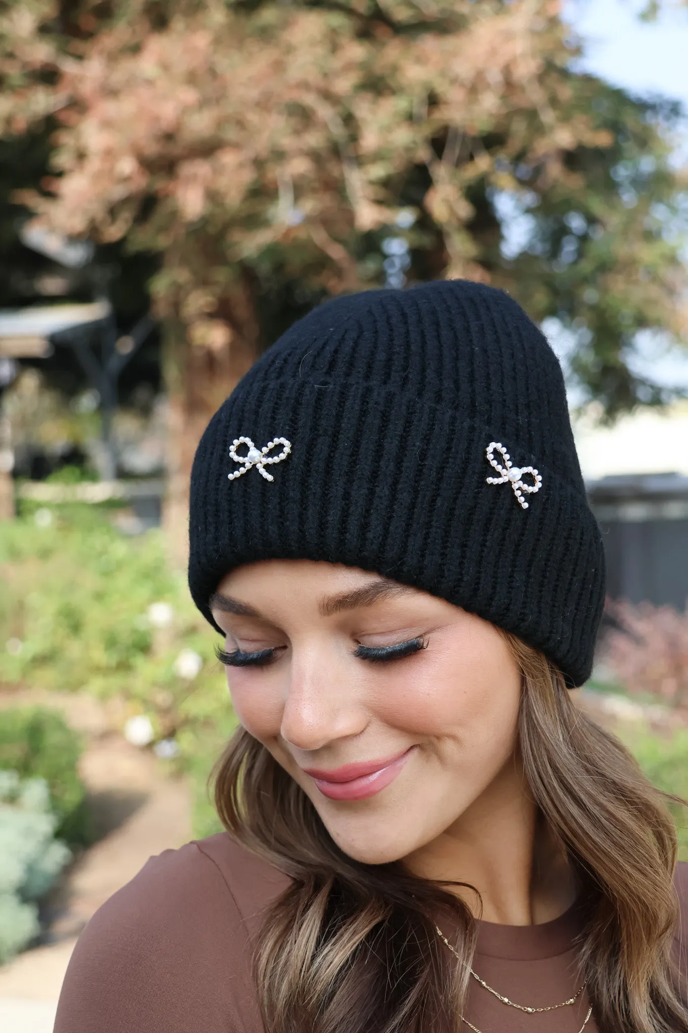 CC Pearl Bow Beanie