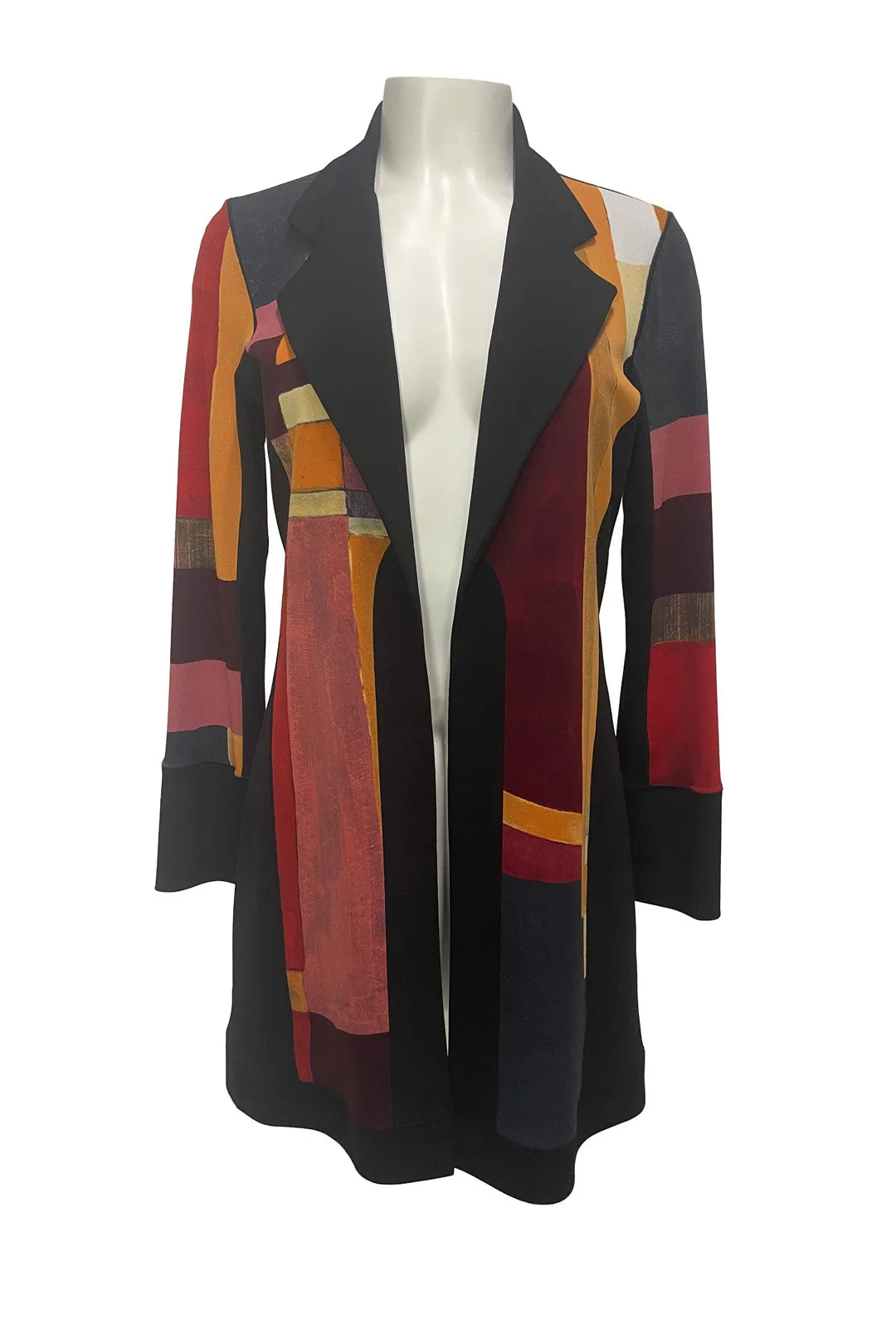 COLOR BLOCK LONG SLEEVE LINED JACKET
