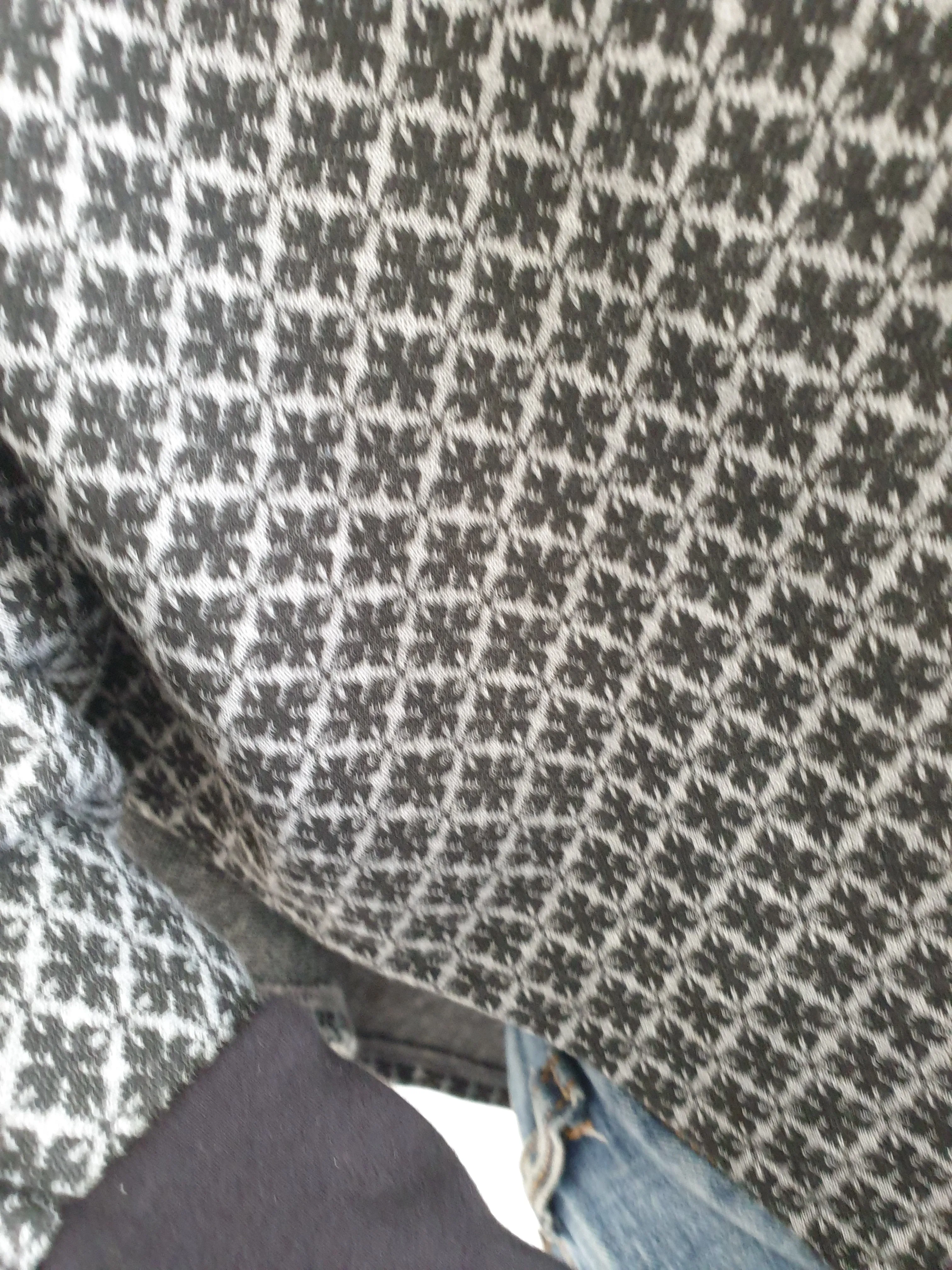 Cowl Neck Black Print Poncho With Sleeve