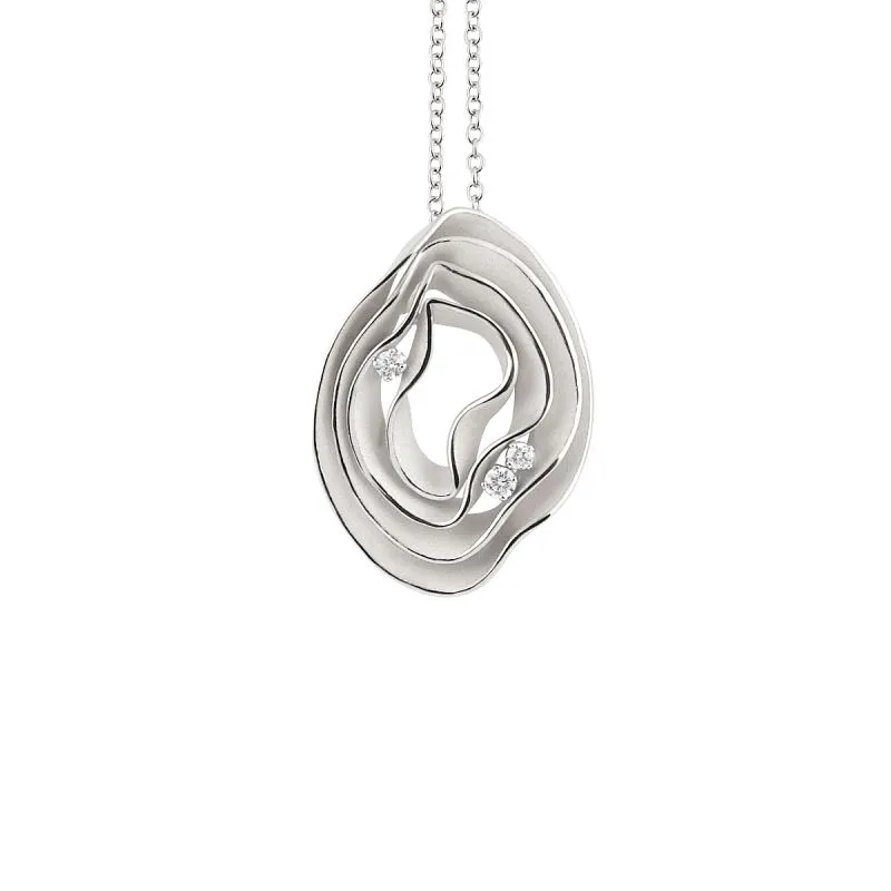 Dune Diamond Pendant - 18ct White Ice Gold
