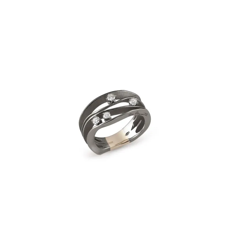 Dune Diamond Ring - 18ct Black Lava Gold