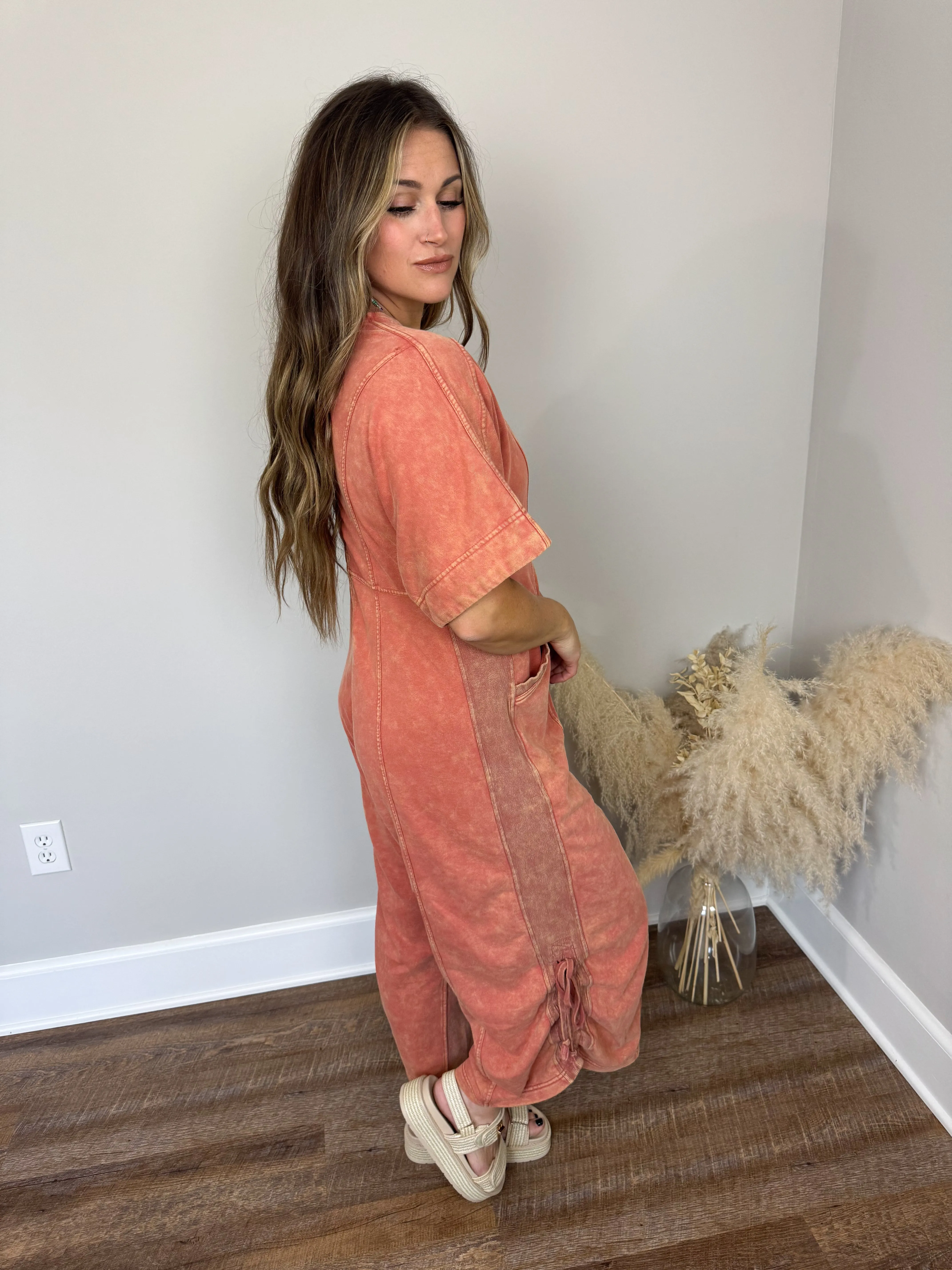 Estate V-Neck Jumpsuit | Spice
