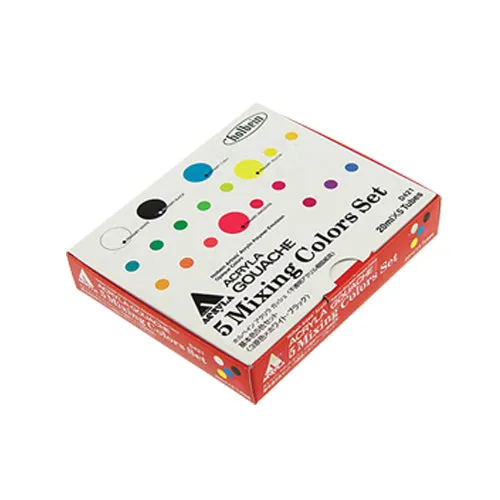 Holbein Acryla Gouache 5-Color 20ml Mixing Colors Set