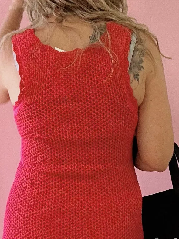 Ibiza Sweater Dress in Dragon Fruit