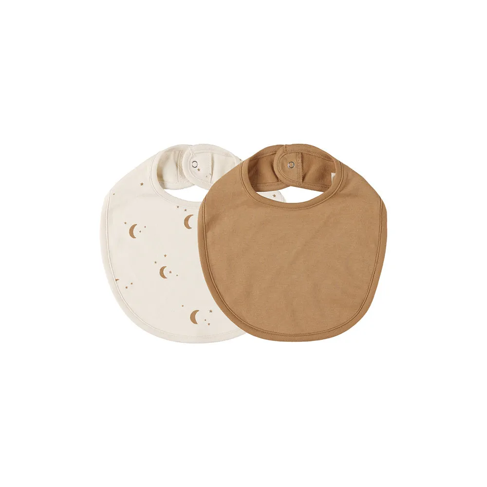 Jersey Snap Bib - 2 Pack | Moons & Golden