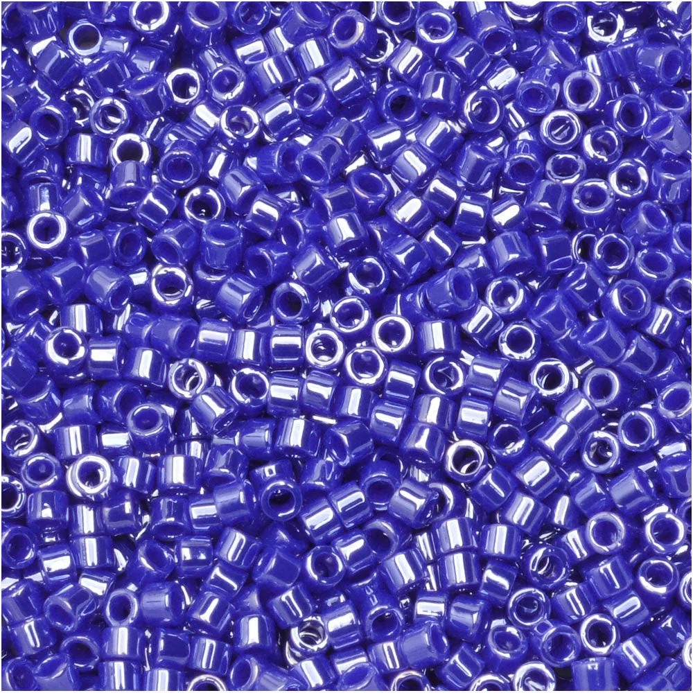 Miyuki Delica Seed Beads, 11/0 Size, #1569 Opaque Cyan Blue Luster (2.5" Tube)