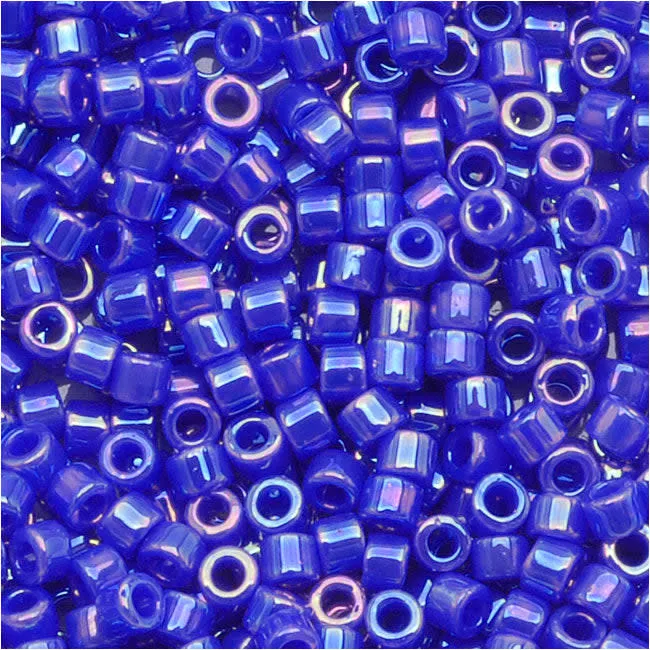 Miyuki Delica Seed Beads, 11/0 Size, #1578 Opaque Cyan Blue AB (7.2 Gram Tube)