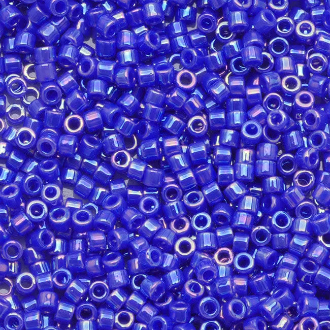 Miyuki Delica Seed Beads, 11/0 Size, #1578 Opaque Cyan Blue AB (7.2 Gram Tube)