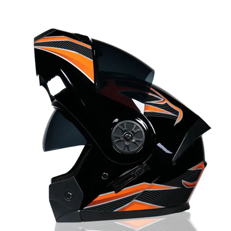 Motorcycle And Locomotive Winter Dual-Lens Uncovered Helmet Men
