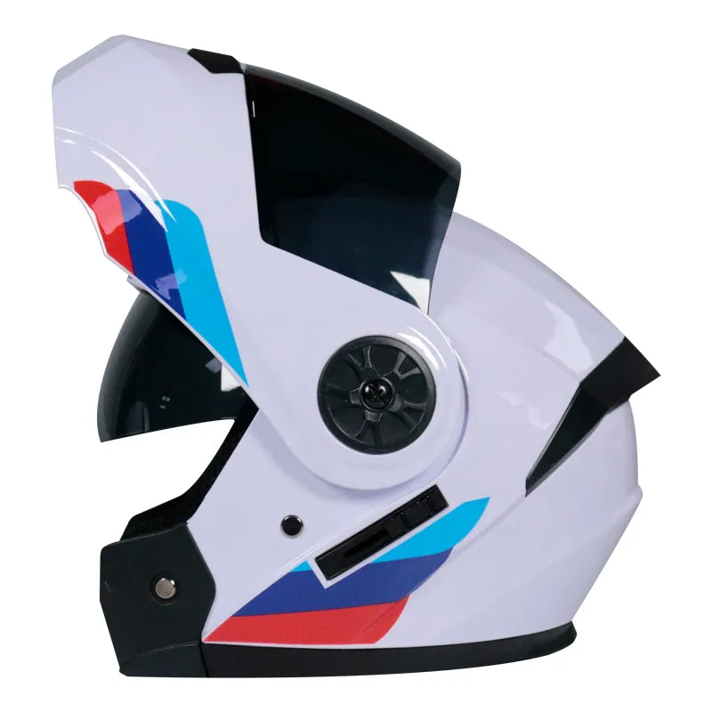 Motorcycle And Locomotive Winter Dual-Lens Uncovered Helmet Men