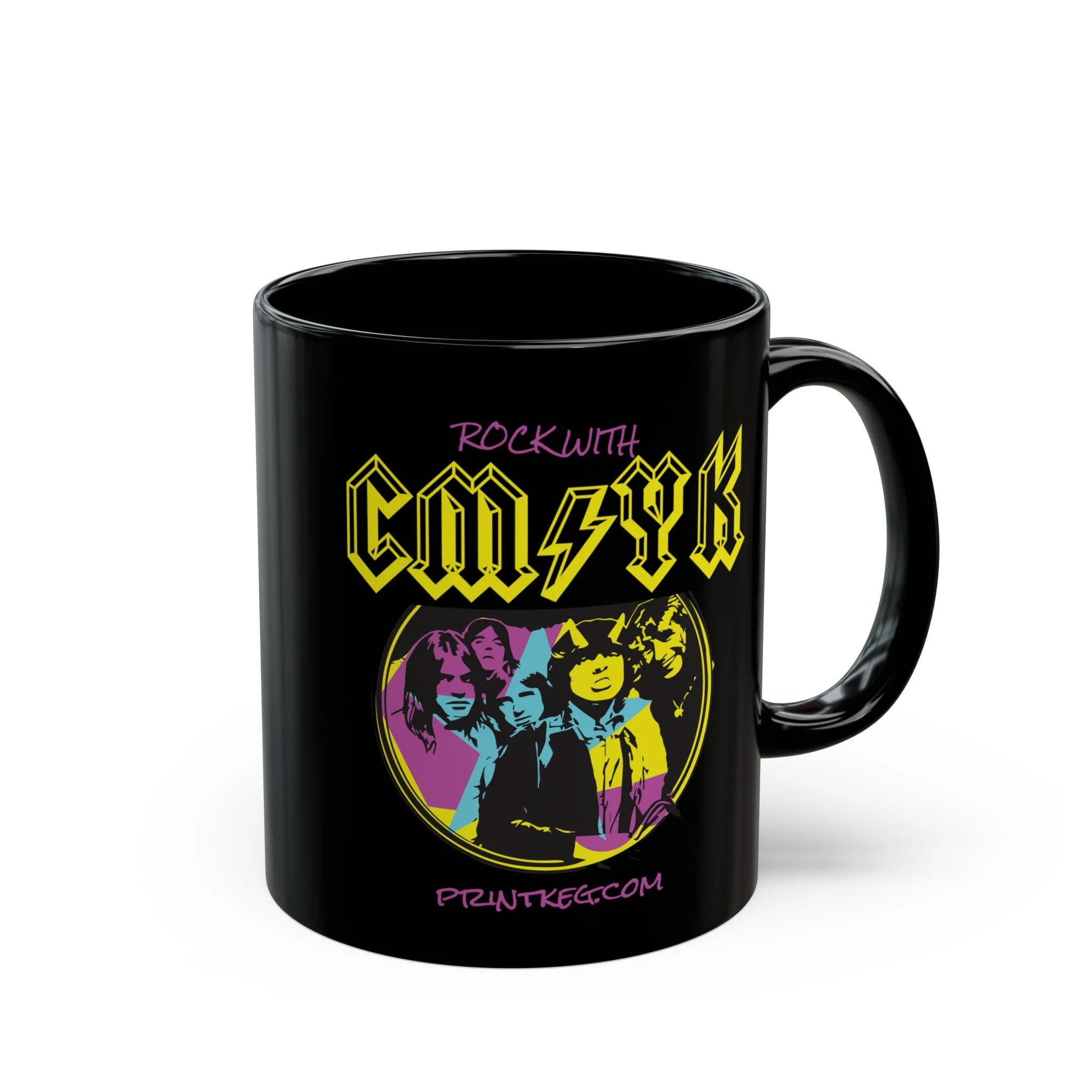 "Rock with CMYK" Black Mug