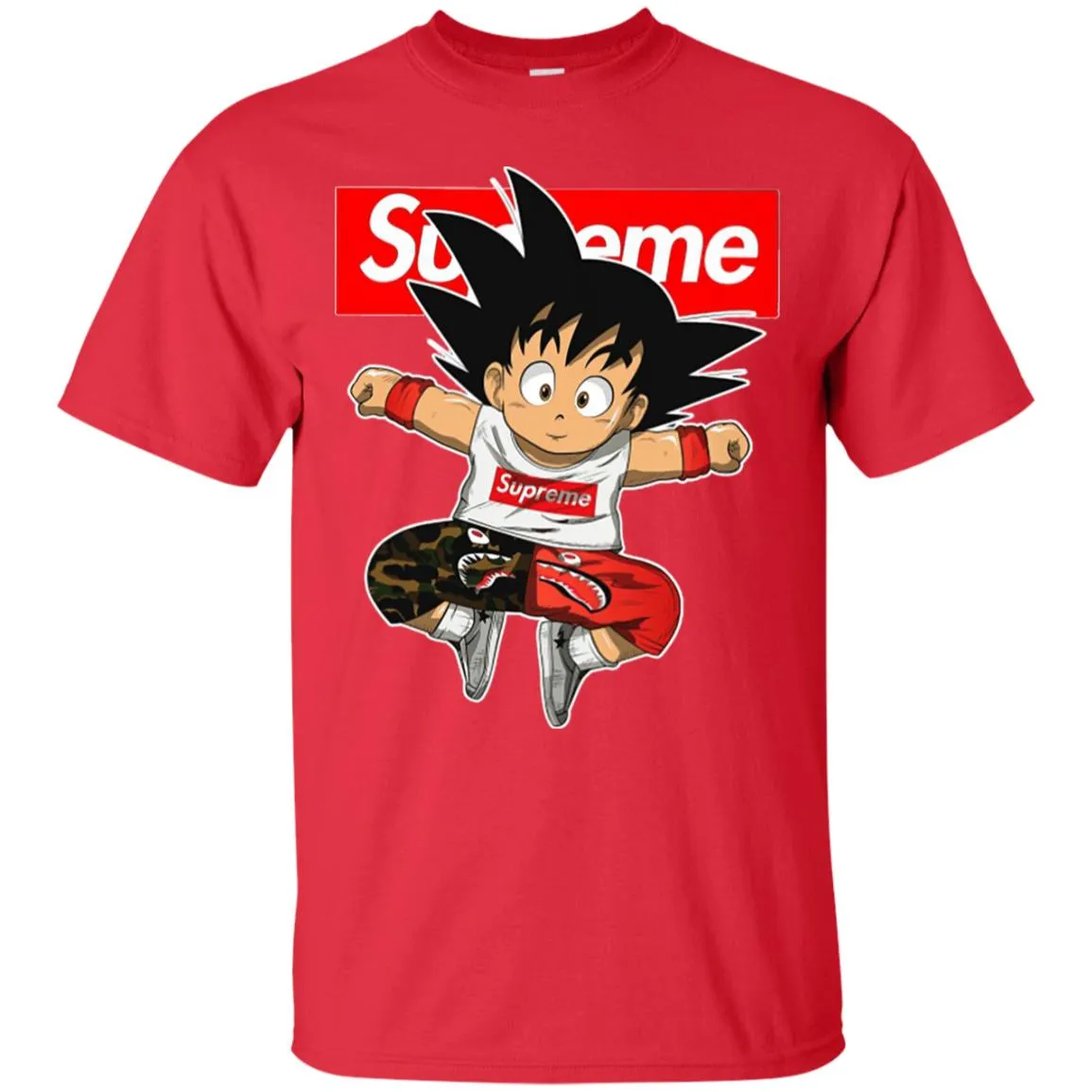 Supreme Dragon Ball Goku T-shirt Men Cotton T-Shirt